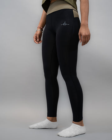 WOMENS HIGH-WAISTED LEGGINGS | BLACK & KHAKI